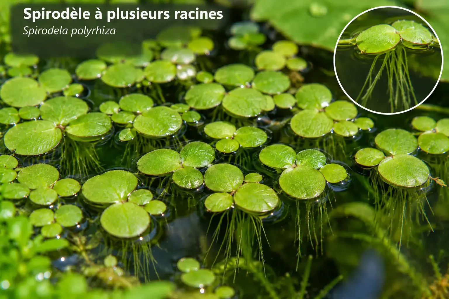 Spirodèle à plusieurs racines